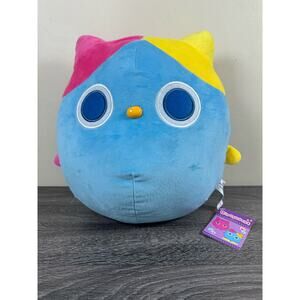 Yamani Owl Big Eyed Cat Blue Yellow Pink Tabby Plush 14"-15” Large Stuffed Toy